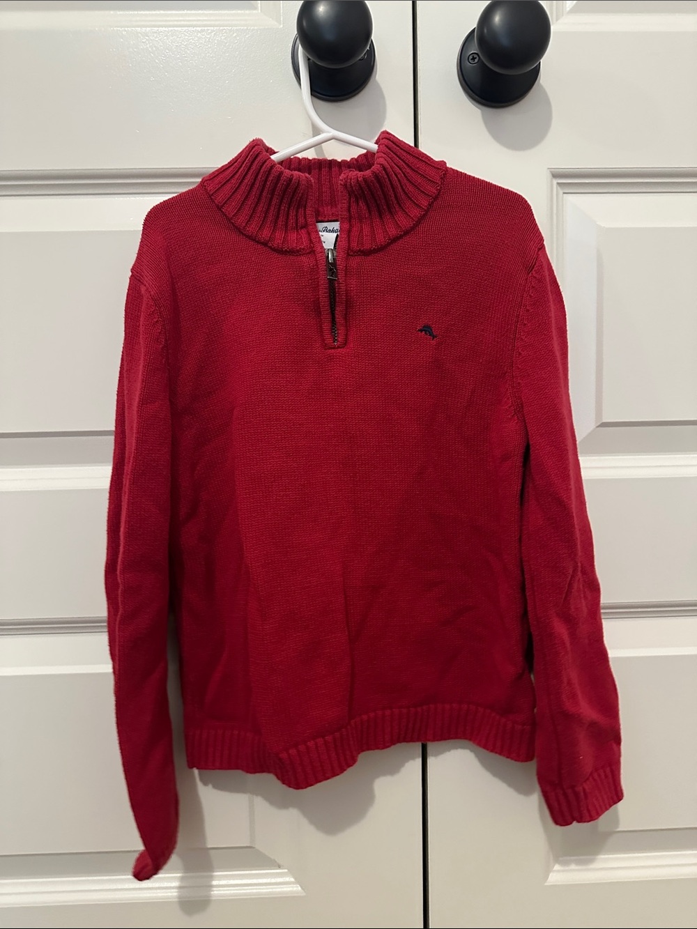 Tommy Bahama Red Quarter-Zip Sweater